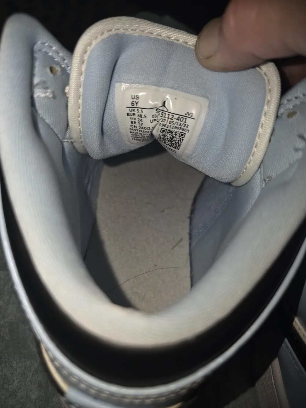 Jordan Kids' Light Blue and Black High-Top Sneakers